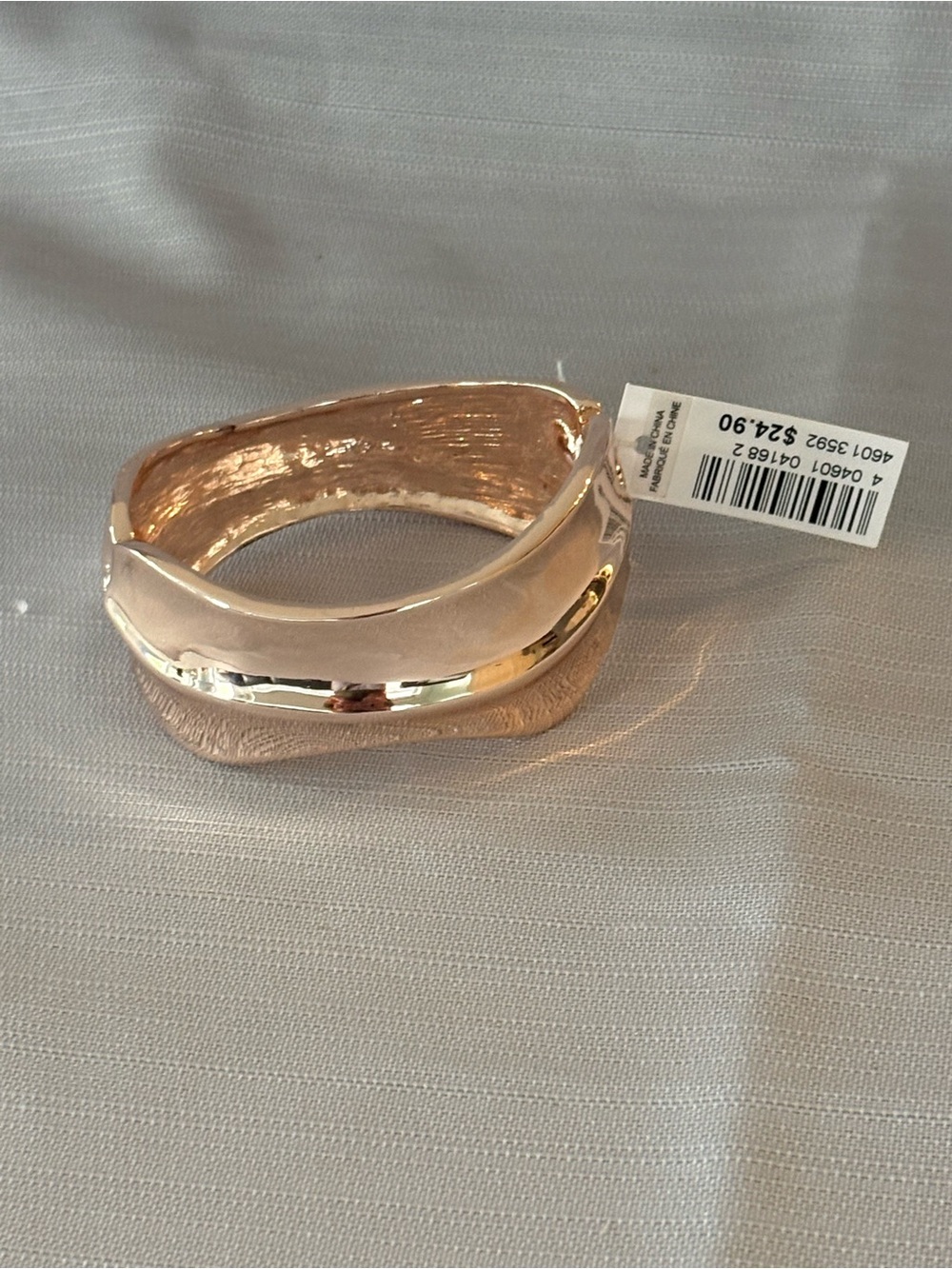 cleo Rose Gold Mixed-Texture Stackable Bracelet A20